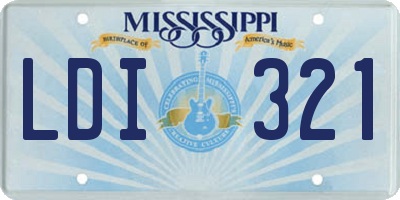 MS license plate LDI321