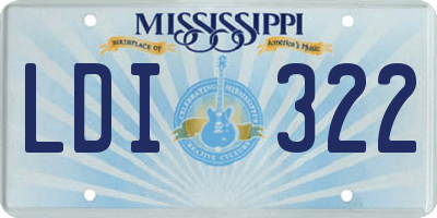 MS license plate LDI322