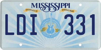 MS license plate LDI331