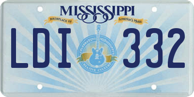 MS license plate LDI332