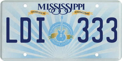 MS license plate LDI333