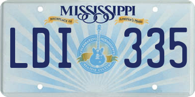 MS license plate LDI335