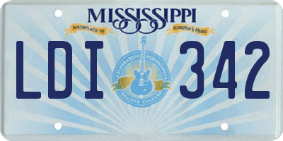 MS license plate LDI342