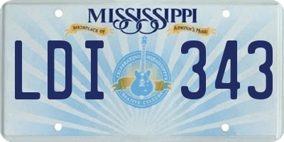 MS license plate LDI343