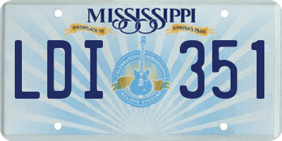 MS license plate LDI351