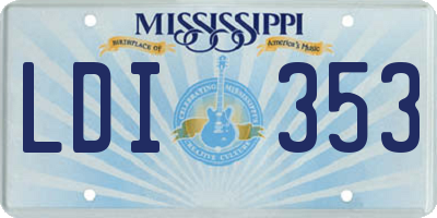 MS license plate LDI353