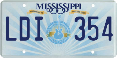 MS license plate LDI354