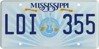 MS license plate LDI355