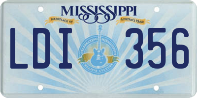 MS license plate LDI356