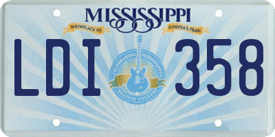 MS license plate LDI358