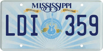 MS license plate LDI359