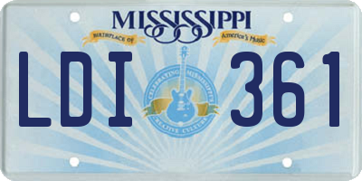 MS license plate LDI361
