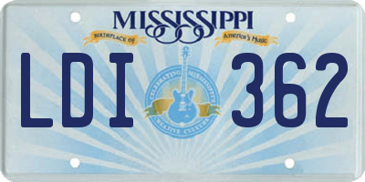 MS license plate LDI362