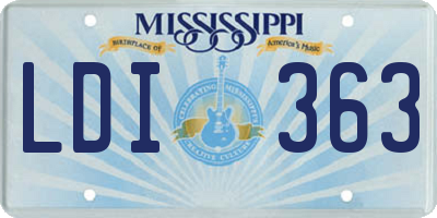 MS license plate LDI363