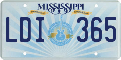 MS license plate LDI365