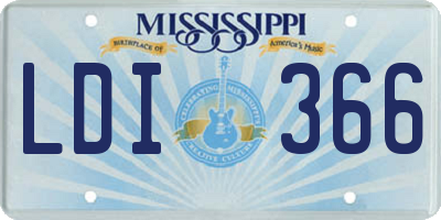 MS license plate LDI366