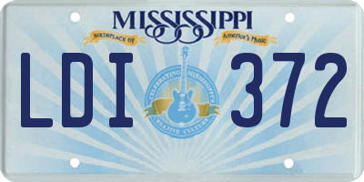 MS license plate LDI372