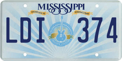 MS license plate LDI374