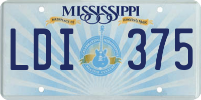 MS license plate LDI375