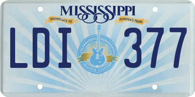 MS license plate LDI377
