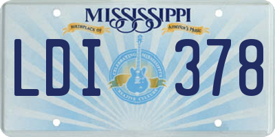 MS license plate LDI378