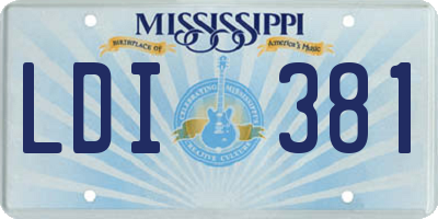 MS license plate LDI381