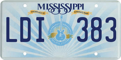 MS license plate LDI383