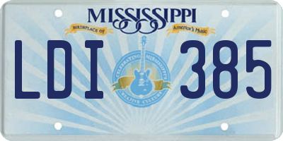 MS license plate LDI385