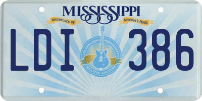 MS license plate LDI386