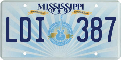 MS license plate LDI387