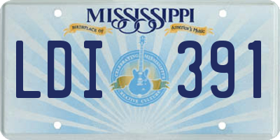 MS license plate LDI391