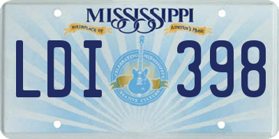 MS license plate LDI398