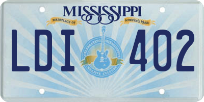 MS license plate LDI402