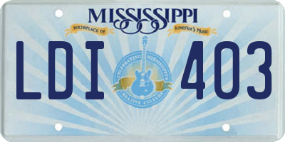 MS license plate LDI403