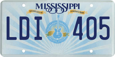 MS license plate LDI405