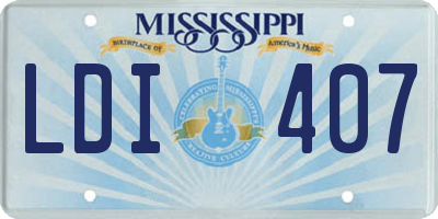 MS license plate LDI407
