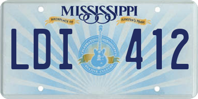 MS license plate LDI412