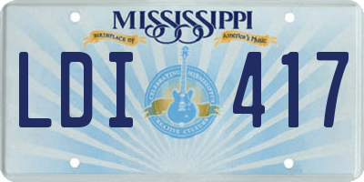 MS license plate LDI417