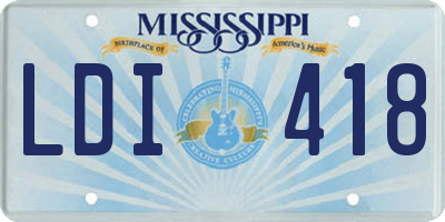MS license plate LDI418