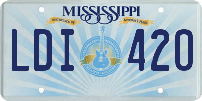MS license plate LDI420