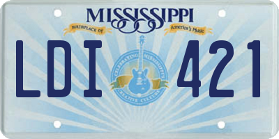 MS license plate LDI421