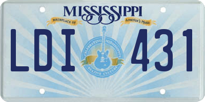 MS license plate LDI431