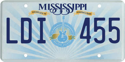 MS license plate LDI455