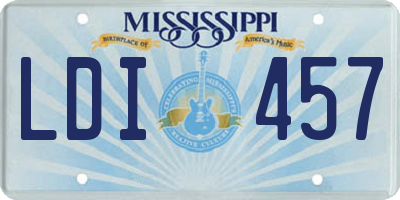 MS license plate LDI457