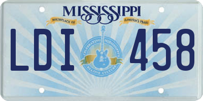 MS license plate LDI458