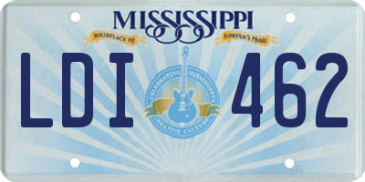 MS license plate LDI462