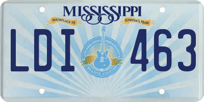 MS license plate LDI463