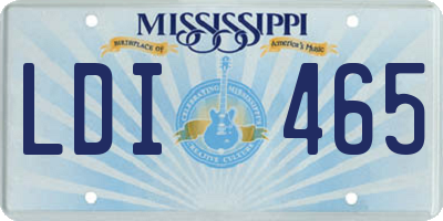 MS license plate LDI465