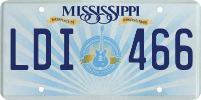 MS license plate LDI466