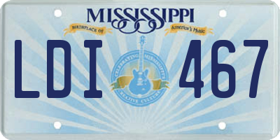 MS license plate LDI467